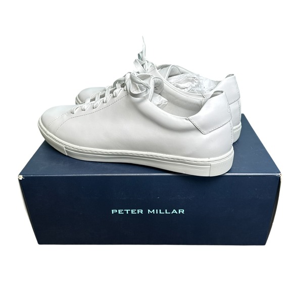 Peter Millar Vantage Lite Sneakers White Mens 9.5 Golf Casual Shoes New In Box - Picture 5 of 11